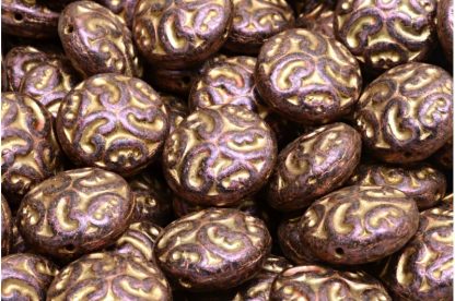 Lentil Beads with Ornaments 14mm (111-01145-14x14-23980-84100-86944-54302)