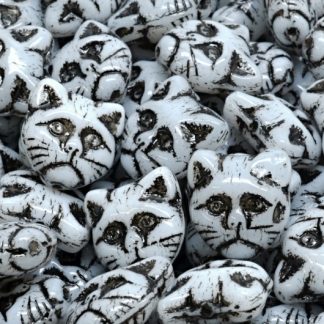 Cat Head Beads  13mm (111-30452-13x13-02010-54313)