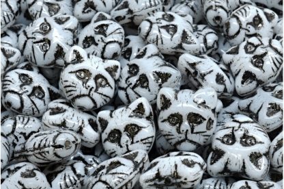 Cat Head Beads  13mm (111-30452-13x13-02010-54313)