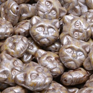 Cat Head Beads  13mm (111-30452-13x13-02010-65321-54324)