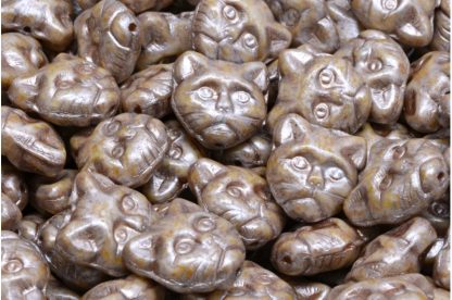 Cat Head Beads  13mm (111-30452-13x13-02010-65321-54324)