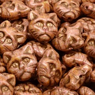 Cat Head Beads  13mm (111-30452-13x13-02010-65324-54317)