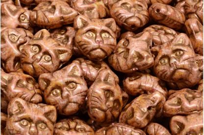 Cat Head Beads  13mm (111-30452-13x13-02010-65324-54317)