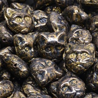 Cat Head Beads  13mm (111-30452-13x13-23980-15496)