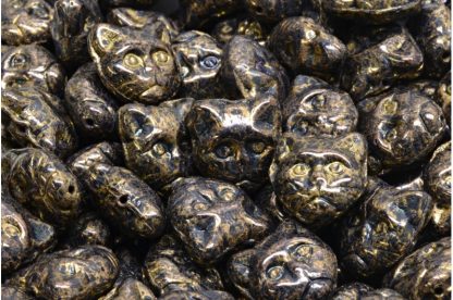 Cat Head Beads  13mm (111-30452-13x13-23980-15496)