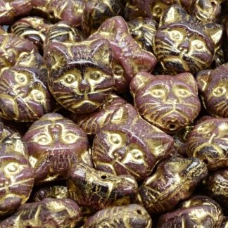 Cat Head Beads  13mm (111-30452-13x13-R1323-54302)