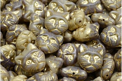 Cat Head Beads  13mm (111-30452-13x13-R2313-54302)