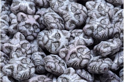 Cat Head Beads  13mm (111-30452-13x13-07114-43815)