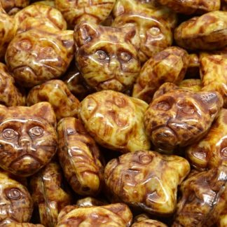 Cat Head Beads  13mm (111-30452-13x13-07114-86800)
