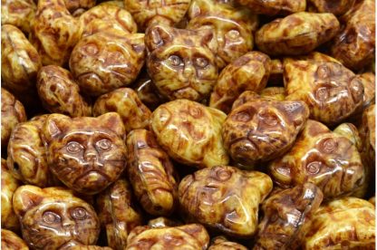 Cat Head Beads  13mm (111-30452-13x13-07114-86800)