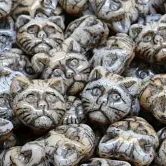 Cat Head Beads  13mm (111-30452-13x13-07224-43815)