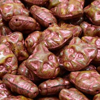 Cat Head Beads  13mm (111-30452-13x13-07224-86800-43806)