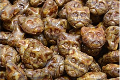 Cat Head Beads  13mm (111-30452-13x13-07224-86800)