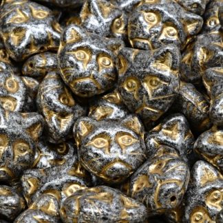 Cat Head Beads  13mm (111-30452-13x13-08295-54302-34301)