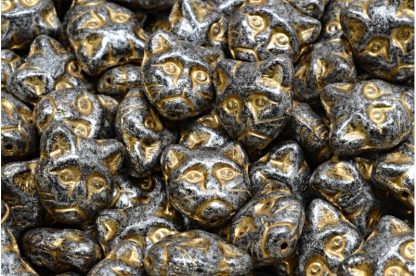 Cat Head Beads  13mm (111-30452-13x13-08295-54302-34301)