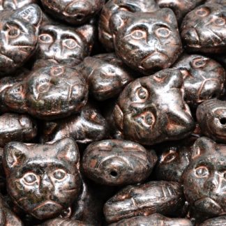 Cat Head Beads  13mm (111-30452-13x13-08295-86800-34303)