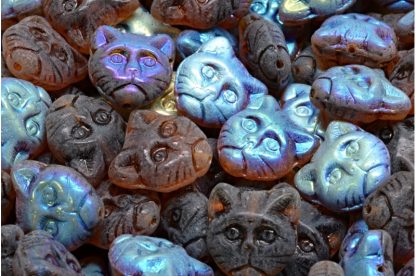 Cat Head Beads  13mm (111-30452-13x13-18036-28701)