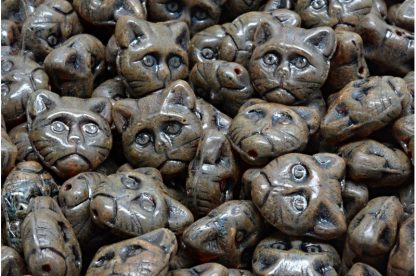 Cat Head Beads  13mm (111-30452-13x13-18036-86800)