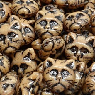 Cat Head Beads  13mm (111-30452-13x13-17113-54313)