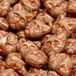 Cat Head Beads  13mm (111-30452-13x13-17113-54319)