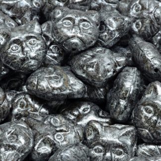 Cat Head Beads  13mm (111-30452-13x13-26117-34301)