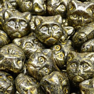 Cat Head Beads  13mm (111-30452-13x13-26117-34302)