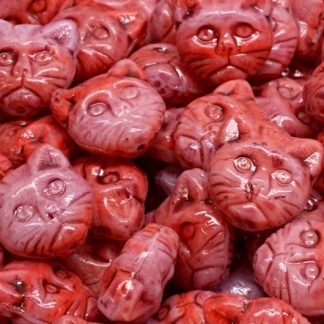 Cat Head Beads  13mm (111-30452-13x13-95000-34306)