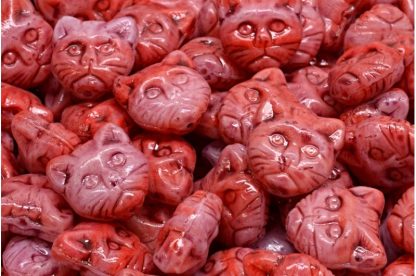 Cat Head Beads  13mm (111-30452-13x13-95000-34306)