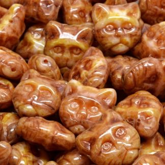 Cat Head Beads  13mm (111-30452-13x13-95000-86800)