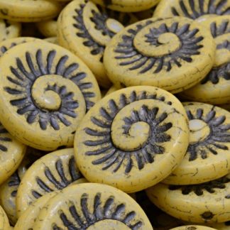 Fossil Shell Beads 18x18mm (111-95021-18x18-02010-43815-84302)