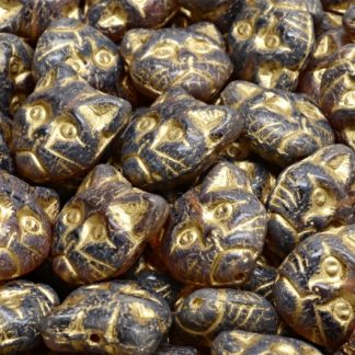 Cat Head Beads  13mm (111-30452-13x13-18036-54302)