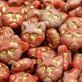 Cat Head Beads  13mm (111-30452-13x13-95000-54302)