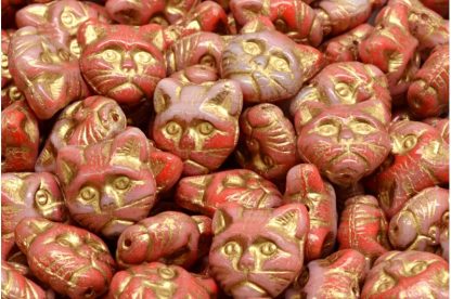 Cat Head Beads  13mm (111-30452-13x13-95000-54302)