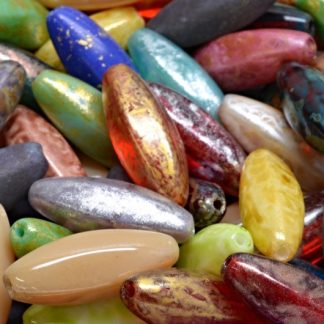 Peeled Olive beads 19x7mm (111-29008-19x07-00001-mix)