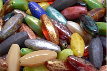 Peeled Olive beads 19x7mm (111-29008-19x07-00001-mix)