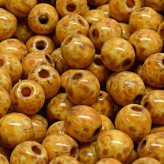Round Druck Beads with BIG HOLE 2,0mm (111-19003-08x08-02010-86800-33302)
