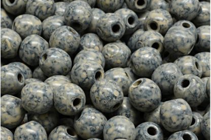 Round Druck Beads with BIG HOLE 2,0mm (111-19003-08x08-23980-86800-33301)