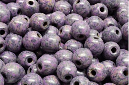 Round Druck Beads with BIG HOLE 2,0mm (111-19003-08x08-23980-86800-33306)