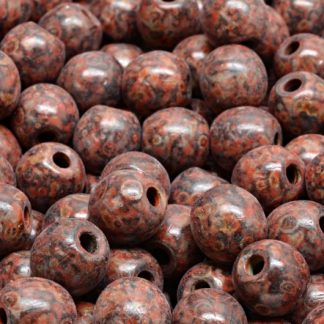 Round Druck Beads with BIG HOLE 2,0mm (111-19003-08x08-23980-86800-33307)