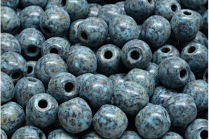 Round Druck Beads with BIG HOLE 2,0mm (111-19003-08x08-23980-86800-33309)