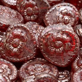 Heart Beads With Rose 17x17mm (111-95019-17x17-90080-86750)