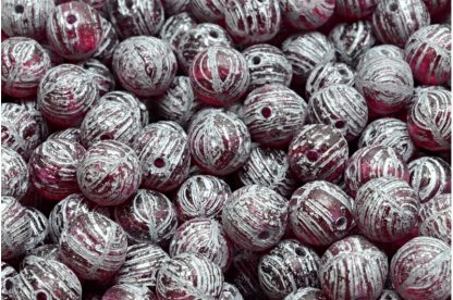 Round Druck Beads 8x8mm (111-19001-08x08-70350-etch-54301)