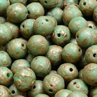Round Druck Beads 8x8mm (111-19001-08x08-63130-etch-86750)