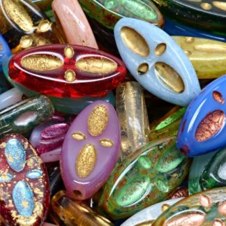 Ship Beads 20x9mm with ornament (111-30461-20x09-00001-mix)