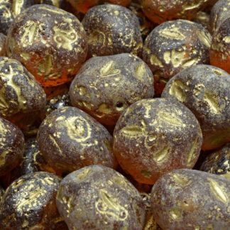 Moon Stone Bead 13x13mm (111-95079-13x11-10070-etch-54302)