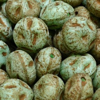 Moon Stone Bead 13x13mm (111-95079-13x11-54200-etch-54317)