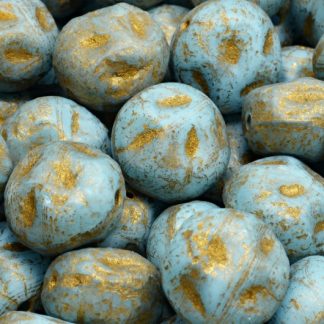 Moon Stone Bead 13x13mm (111-95079-13x11-64000-etch-54302)