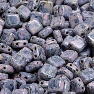 2 Holes Pressed Tile Beads 6x6mm (111-30516-06x06-23980-86800-33304)