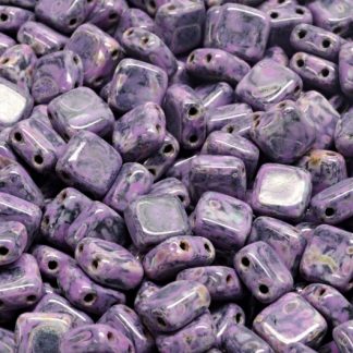 2 Holes Pressed Tile Beads 6x6mm (111-30516-06x06-23980-86800-33306)