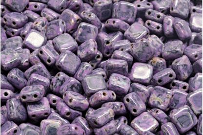 2 Holes Pressed Tile Beads 6x6mm (111-30516-06x06-23980-86800-33306)